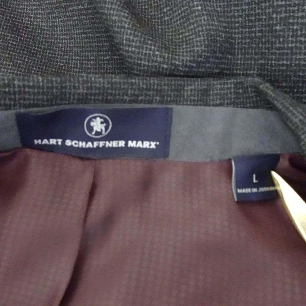Hart Schaffner Marx Sport Jacket Men's 44R Size L Gray Executive Office Classic